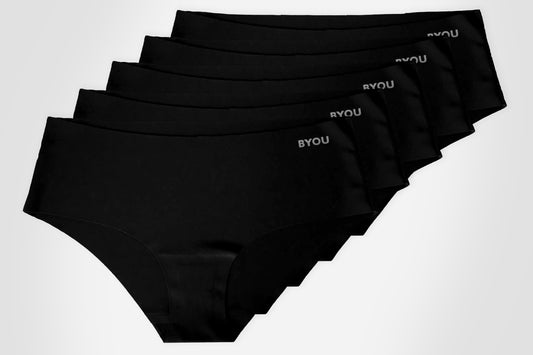 BYOU Seamless Hipster 5-pack - Svart