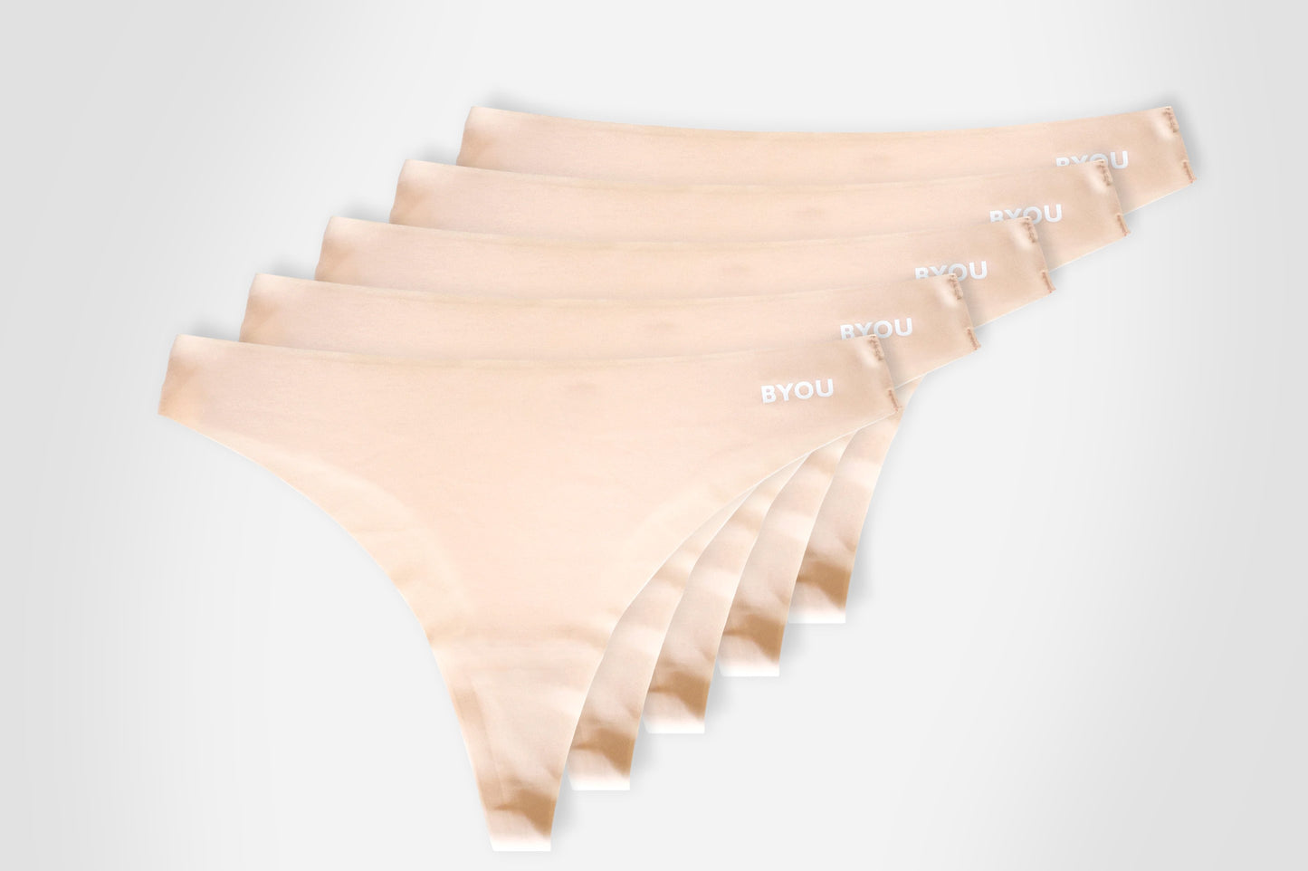 BYOU Seamless Thong 5-pack - Beige