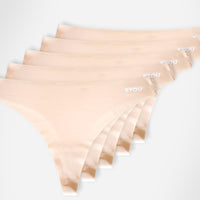 BYOU Seamless Thong 5-pack - Beige