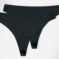 BYOU Seamless Thong 2-pack - Schwarz